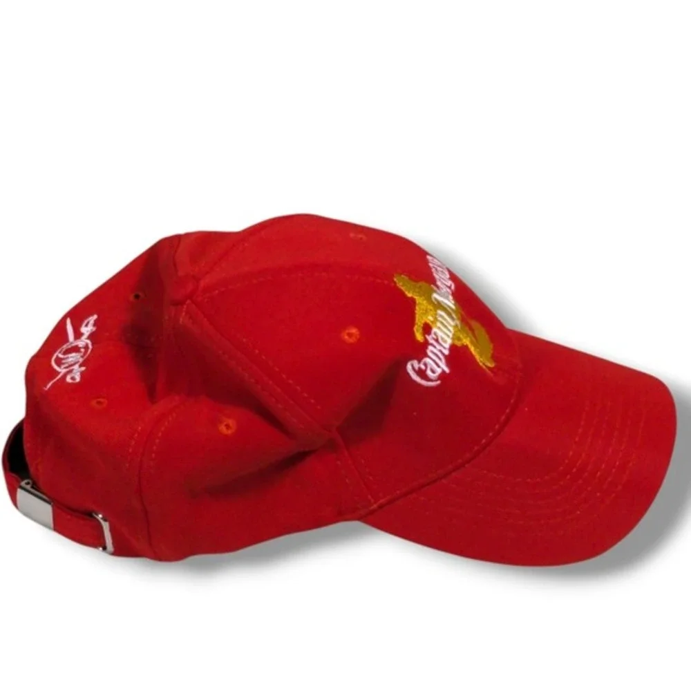 Captain Morgan‎ Red Baseball Hat Cap Gold Embroidered Logo Adjustable DS-1045